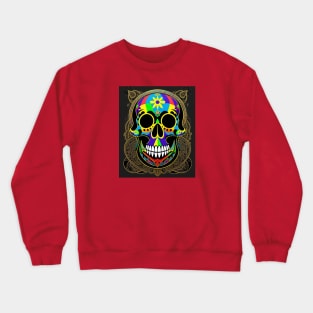 Skull colorful mandala art number 42 Crewneck Sweatshirt